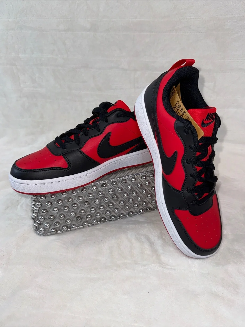 🔥Nike Court Borough Low Recraft Red/Black Youth 6Y Women’s 7.5 DV5456-600🔥